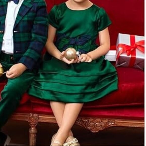 NEW Gymboree 2T Toddler Green Special Occasion Dress Noble Bow and Diaper Cover - Picture 4 of 11